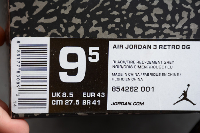Jordan 3 Retro Black Cement (2018)  854262-001