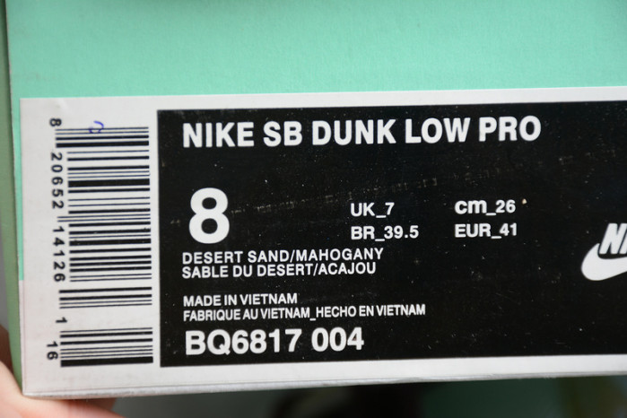 Nike SB Dunk Low Desert Sand Mahogany BQ6817-004