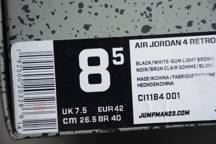 Jordan 4 Retro Laser Black Gum CI1184-001