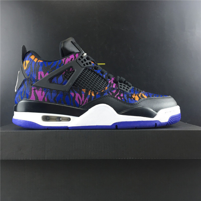 AIR JORDAN 4 BLACK WHITE RUSH VIOLET RACER BLUE BQ9043-005