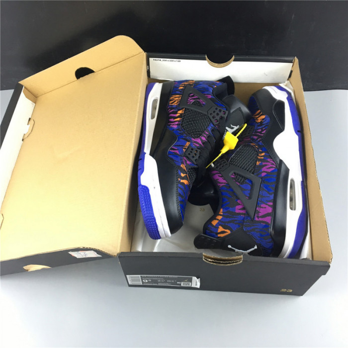 AIR JORDAN 4 BLACK WHITE RUSH VIOLET RACER BLUE BQ9043-005